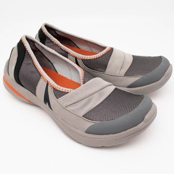 Bzees Shoes - BZees Lullaby Gray Orange Slip On Sneaker Shoes SIZE 6.5